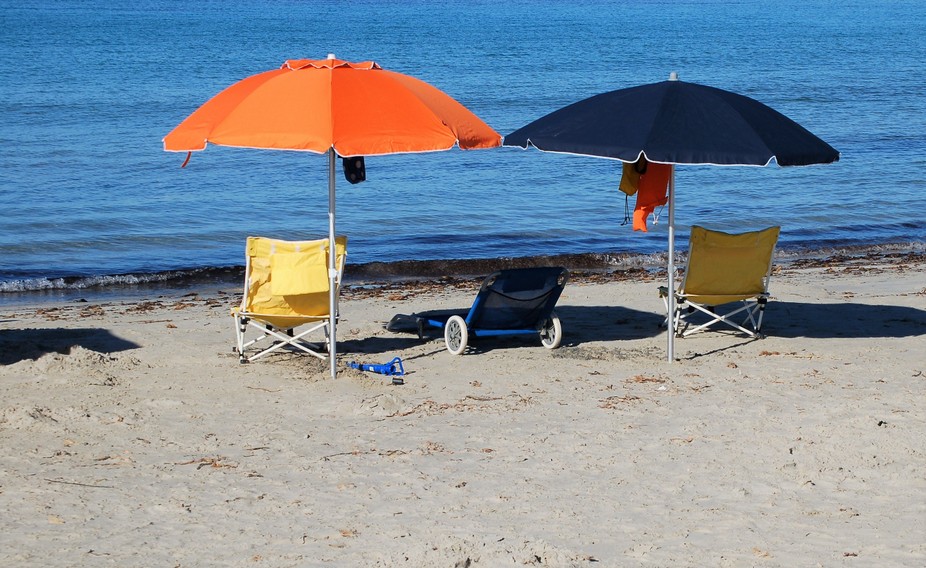Ombrelloni in spiaggia a Putzu-Idu